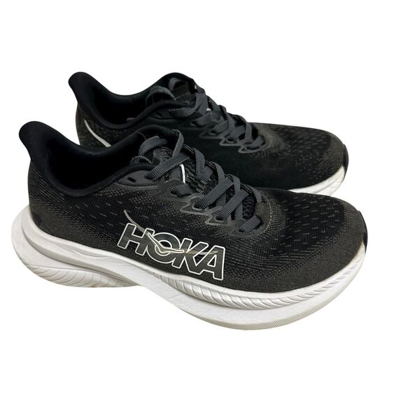 Hoka One One Womens Mach 6 1147834 BWHT Black Running Shoes Sneakers Size 5.5D - Picture 1 of 13